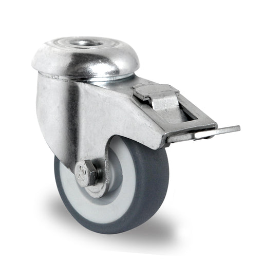 Apparathjul - Drejehjul med centerhul med bremse (TPE Gummi) - DT Shop
